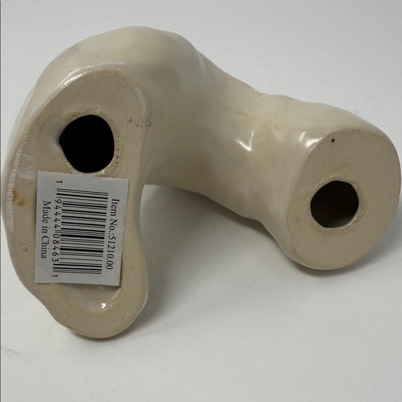 Modern Cream Ceramic Sculpture (candle holder) Brand New  6 x 4 “Decor - Picture 6 of 10